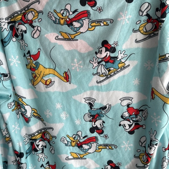 Disney 100 Anniv. Light Blue Mickey Mouse Winter Flannel Pajama Top -  Large - Picture 5 of 6